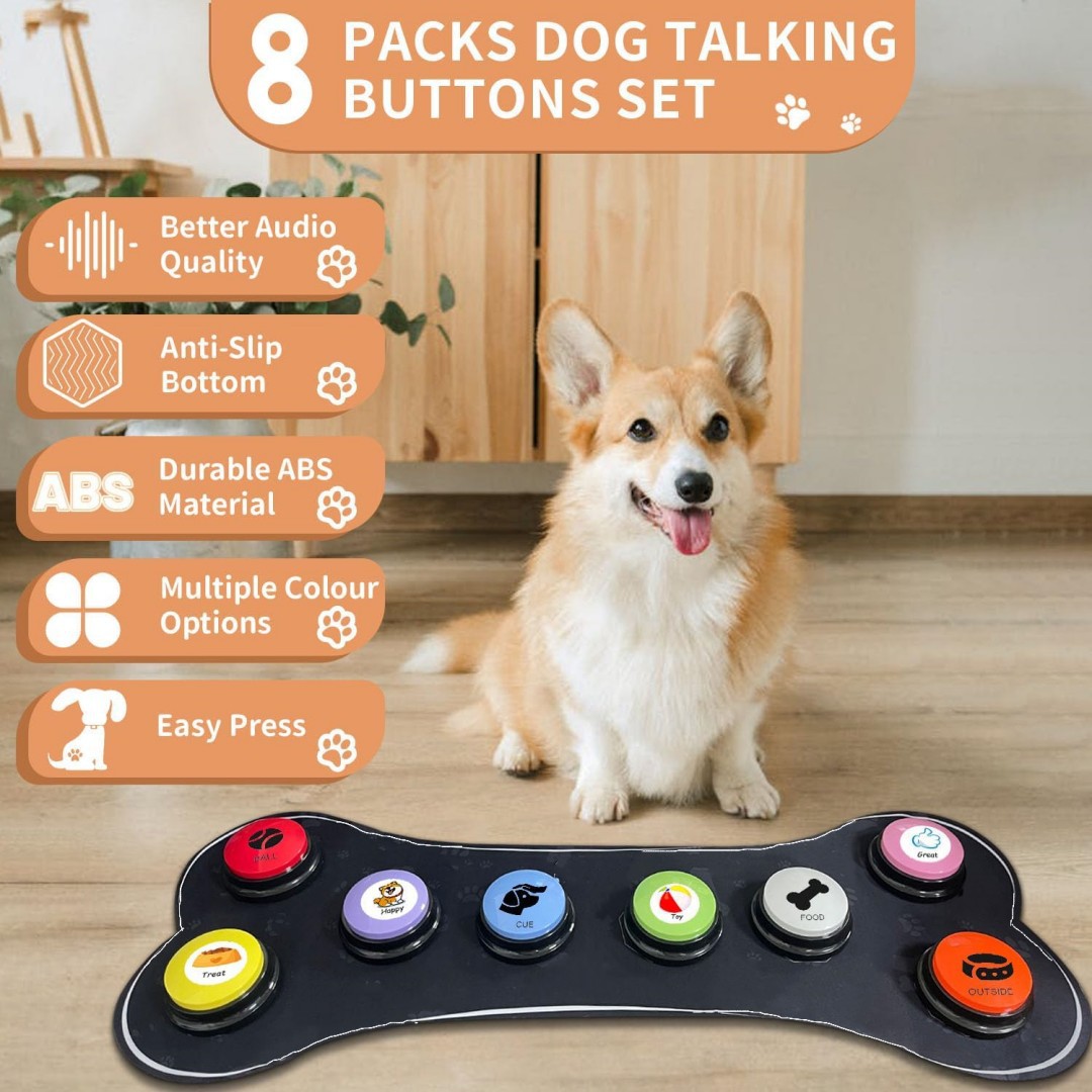 Talking Buttons for Dogs — Pet Communication Training Set (8-Piece)